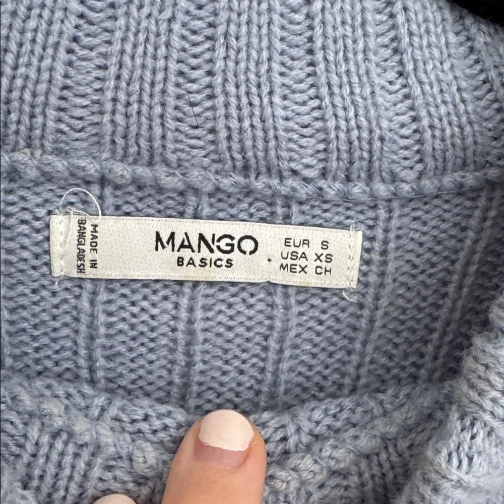 Mango Basics Light Blue Knit Sweater - Picture 3 of 6